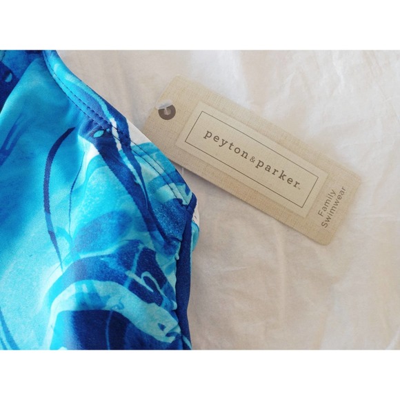 Peyton & Parker Blue Tie Dye Strappy Bikini Swim Top - Picture 4 of 9